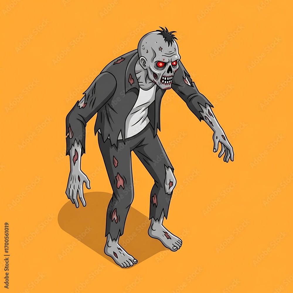 Obraz premium Cartoon Zombie Character
