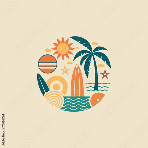 Tropical Vibes: Summer Beach Illustration