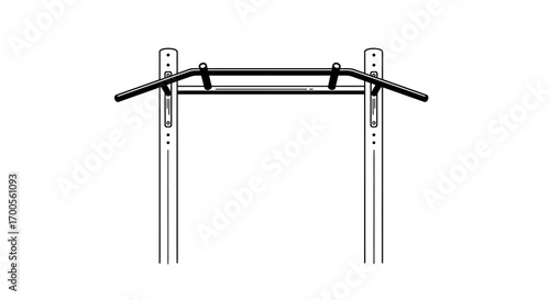 Minimalist pull-up bar design in black and white outline for fitness spaces