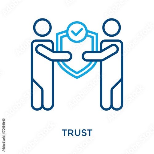 Trust Icon Outline Color Style. Vector Illustration For Graphic Design
