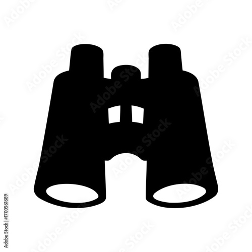 Solid black silhouette of binoculars representing exploration and investigation symbol
