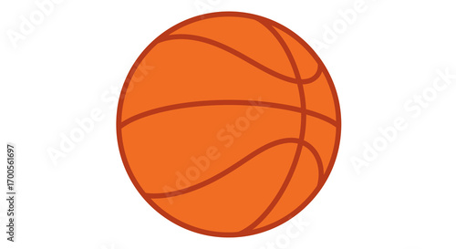 Simple flat design of an orange basketball on white background