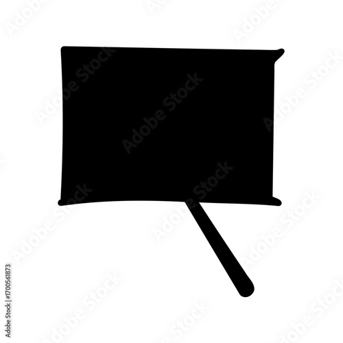 Blackboard or whiteboard presentation in silhouette against white background for education material