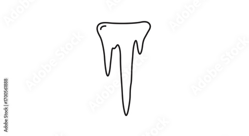 Minimalist black and white icicle design with clean lines