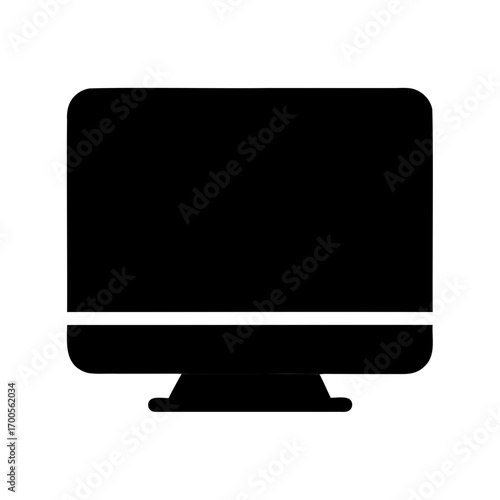 Simple flat vector illustration of a computer monitor, isolated on white background