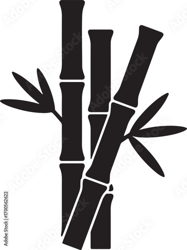 Elegant bamboo stalks silhouette with natural green and earthy tones