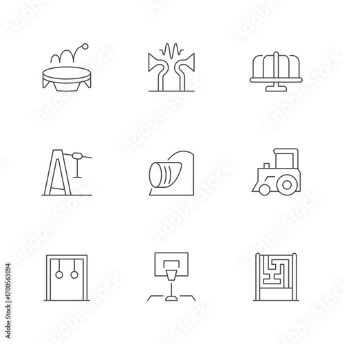Set line icons of playground