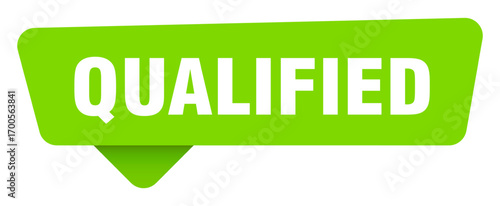 qualified green sign isolated on transpatent background. qualified sticker