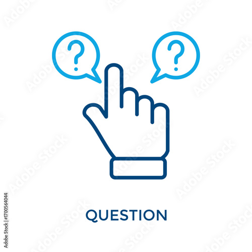 Question Icon Outline Color Style. Vector Illustration For Graphic Design