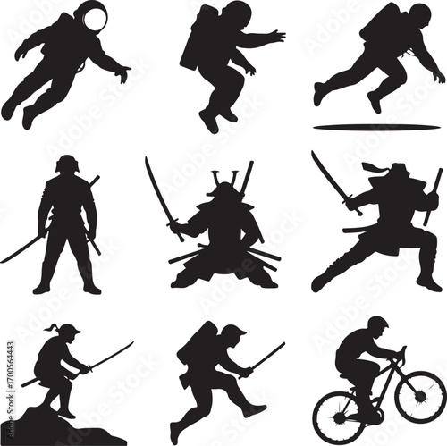 Collection of Human Silhouettes – Sports, Dance, Village Life and Daily Activities Vector Set

Silhouette Vector Bundle of People in Action – Farming, Fitness, Cycling, Yoga, Music and Lifestyle Poses
