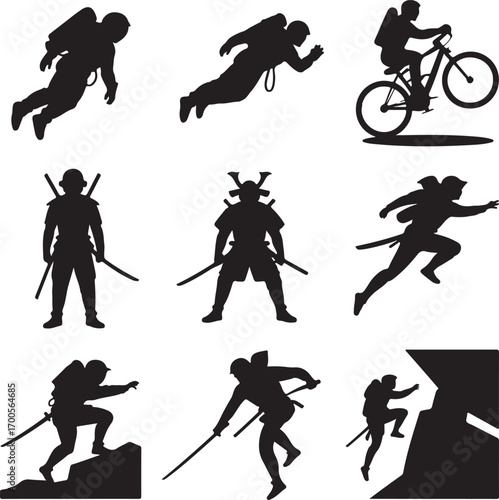 Collection of Human Silhouettes – Sports, Dance, Village Life and Daily Activities Vector Set

Silhouette Vector Bundle of People in Action – Farming, Fitness, Cycling, Yoga, Music and Lifestyle Poses