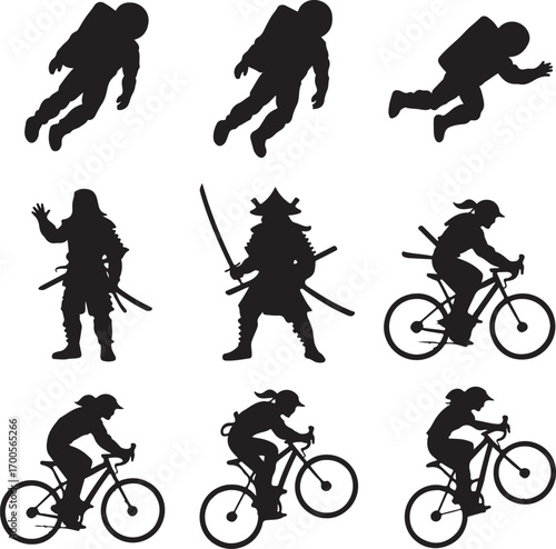 Collection of Human Silhouettes – Sports, Dance, Village Life and Daily Activities Vector Set

Silhouette Vector Bundle of People in Action – Farming, Fitness, Cycling, Yoga, Music and Lifestyle Poses