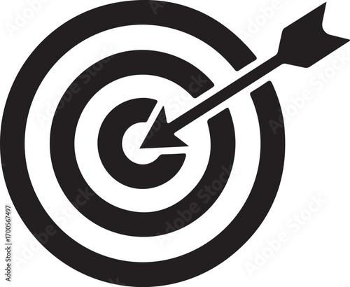 Target With Arrow Silhouette Icon