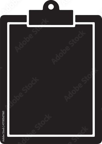 Clipboard Flat Black Silhouette Icon