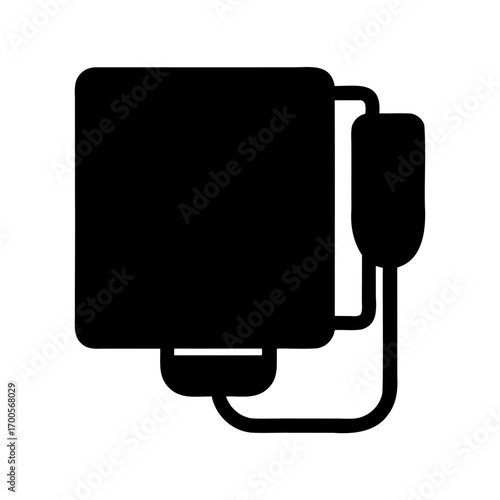 Silhouette of a blood pressure monitor device medical equipment illustration