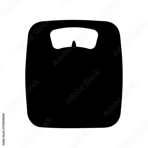 Black silhouette of a platform body weight scale for weighing individuals