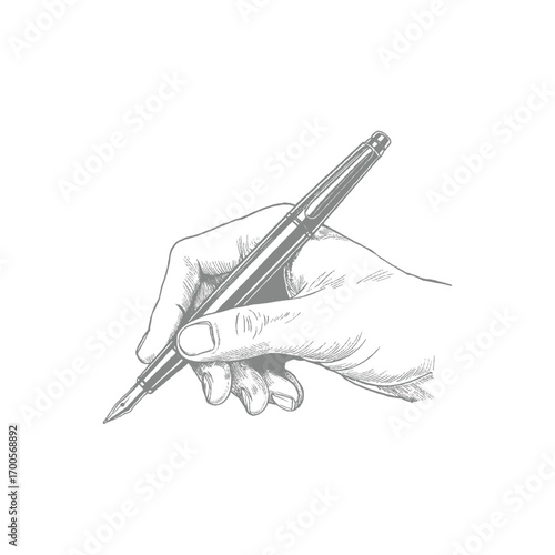 Hand holding pen Design Illustration
