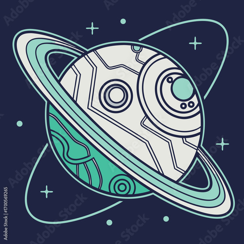 Ai powered holographic planet logo design with vibrant gradient colors and futuristic appeal