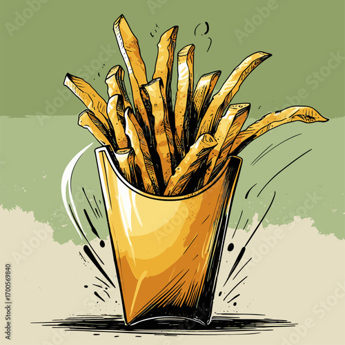 french fries vector