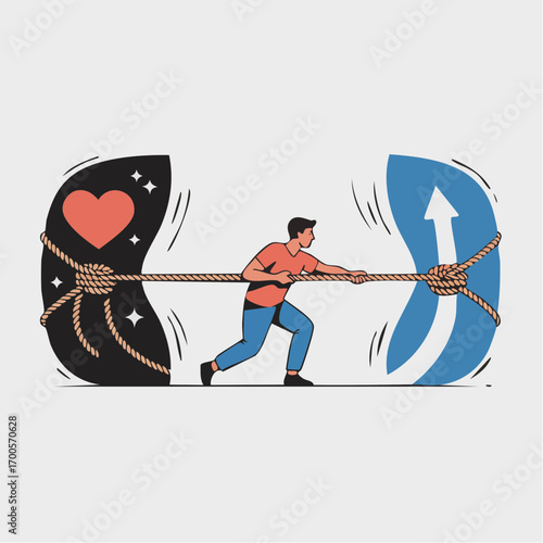 tug-of-war with change metaphor illustration for resilience and hope messaging