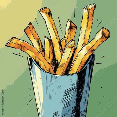 french fries vector