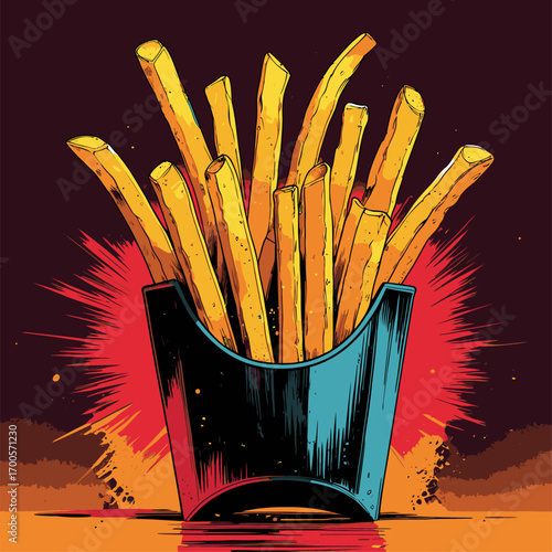 french fries vector
