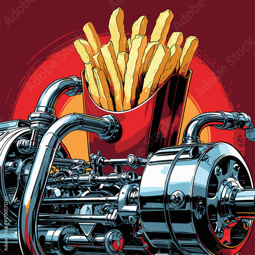 french fries vector