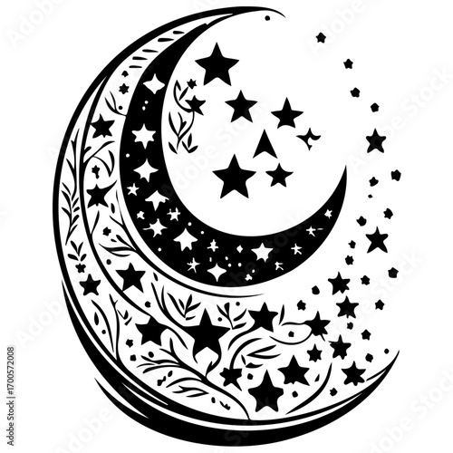 Moon star ramadan arabic islamic illustration sketch draw