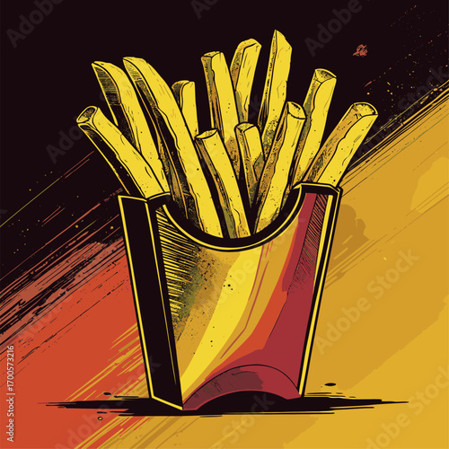 french fries vector