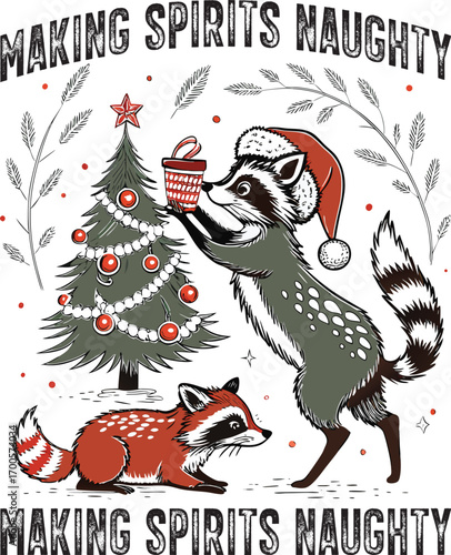 MAKING SPIRITS NAUGHTY TYPHOGRAPHY T-SHIRT DESIGN