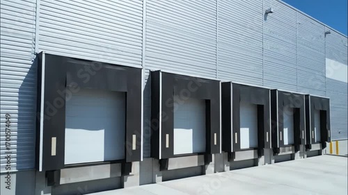 Warehouse Loading Docks with Closed Bay Doors