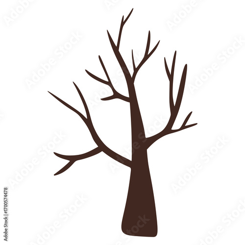 Spooky bare tree silhouette for halloween decoration