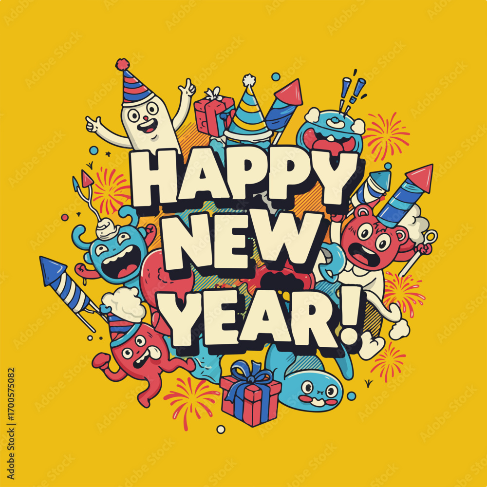 Fototapeta premium happy new year party