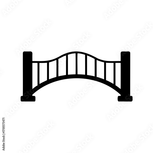 Stylized representation of a bridge structure against a white background illustration