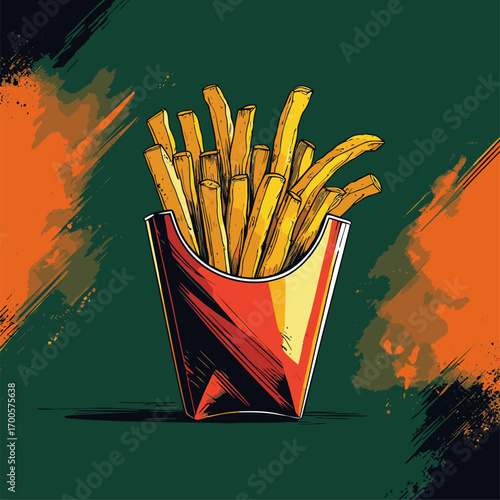 french fries vector