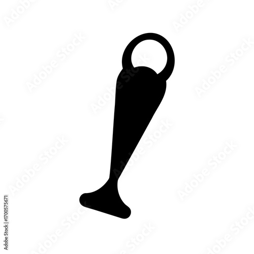 Simple black silhouette illustration of a specialized tool or instrument outline