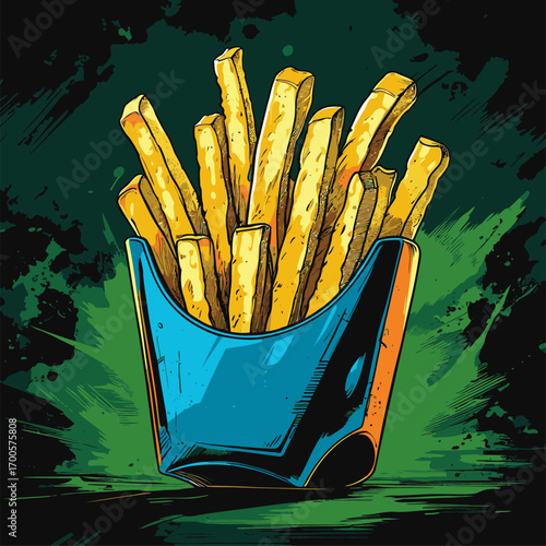 french fries vector