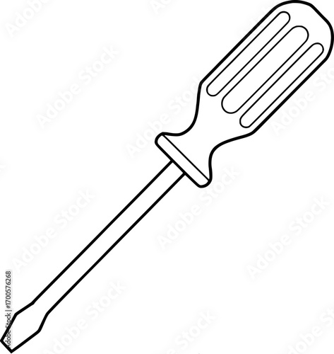 Flathead screwdriver tool with grooved handle hardware hand tool