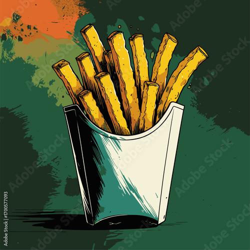 french fries vector