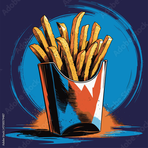 french fries vector