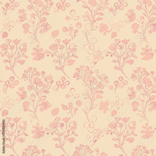 Elegant floral pattern in soft pink hues a seamless botanical background design, patern seamless, royalty stock.