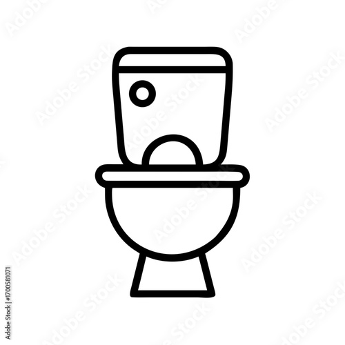 Toilet in minimalist line art style 