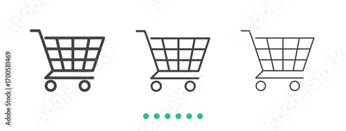 Shopping cart icon. Thin line icon vector