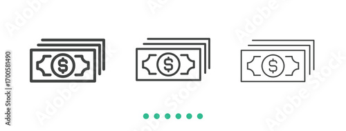 Money icon. Thin line icon vector
