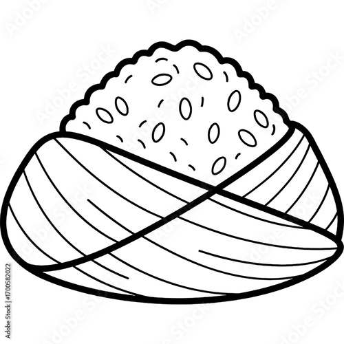 Stylized Onigiri Illustration Japanese Rice Ball Clipart