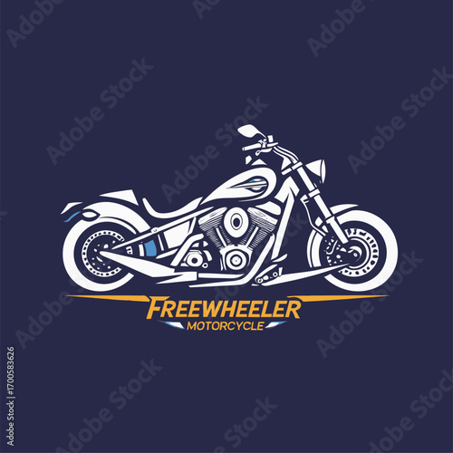 American cruiser motorbike vector logo