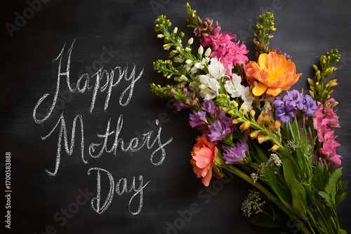 Happy Mother’s Day Spring Blackboard Bouquet