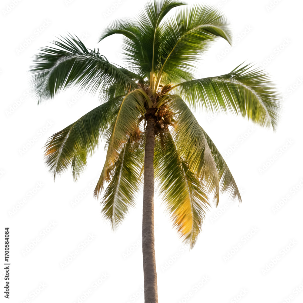 Obraz premium Coconut Palm Tree Isolated on White Background
