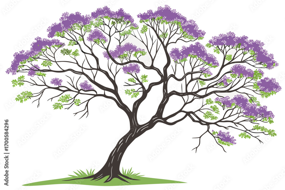 Obraz premium vector tree with pink flowers