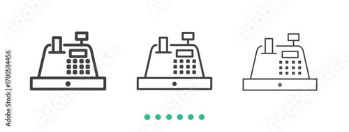 Cash register icon. Thin line icon vector